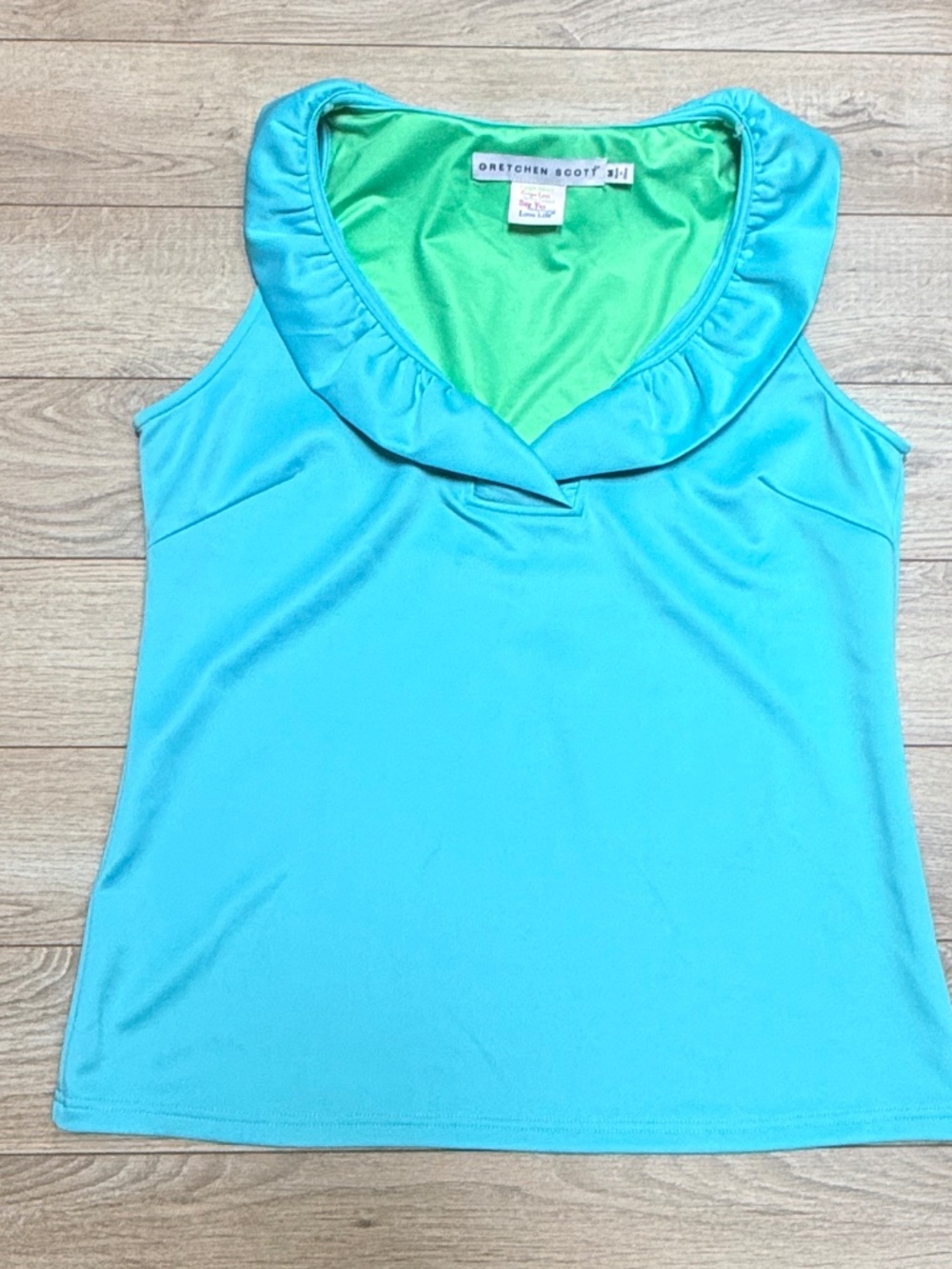 Gretchen Scott tank blue with collar size M